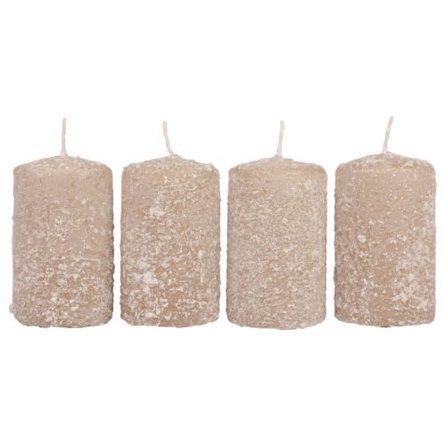 Floristik24 Velas de pilar velas navideñas beige 60×100mm 4 piezas