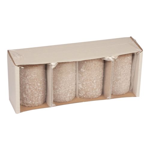 Floristik24 Velas de pilar velas navideñas beige 60×100mm 4 piezas