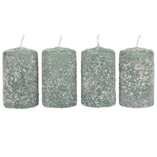 Artículo Velas de pilar velas navideñas de invierno verde 60×100mm 4ud