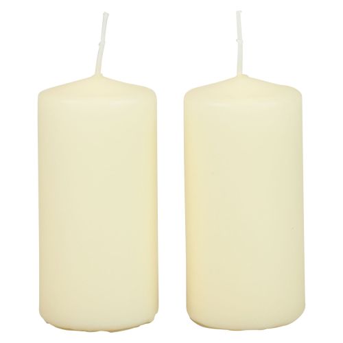 Floristik24 Velas de pilar H100 Ø50cm Velas color crema 12uds