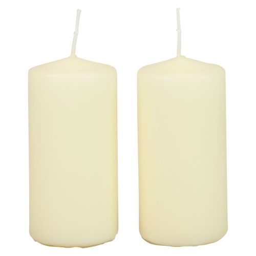 Floristik24 Velas de pilar H100 Ø50cm velas color crema 12uds