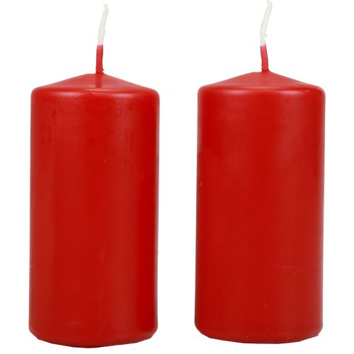 Floristik24 Velas de pilar H100 Ø50cm velas rojas 12ud