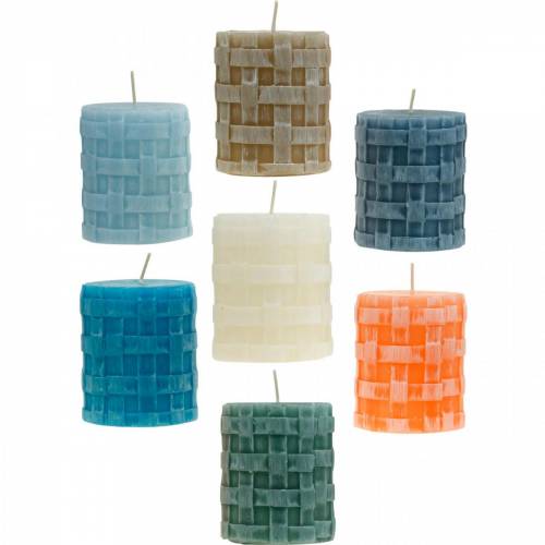 Velas de columna Vela rústica 80/65 diferentes colores 2pcs