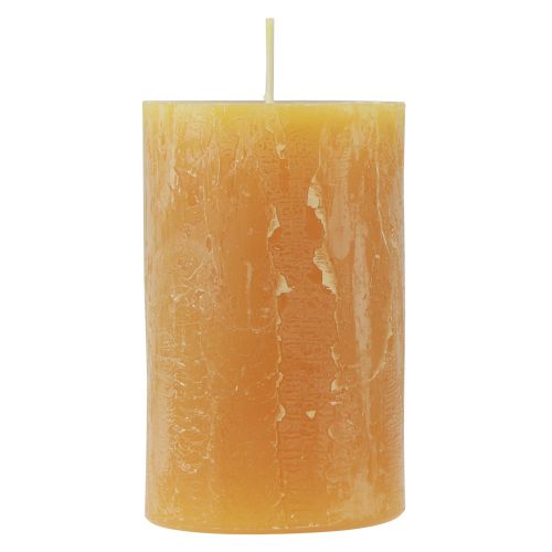 Artículo Velas de pilar Velas de Adviento rústicas lisas amarillo 70/110mm 4ud