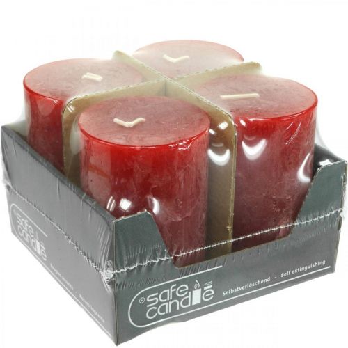 Artículo Velas de Adviento rústicas lisas rojo 70/110mm 4 piezas