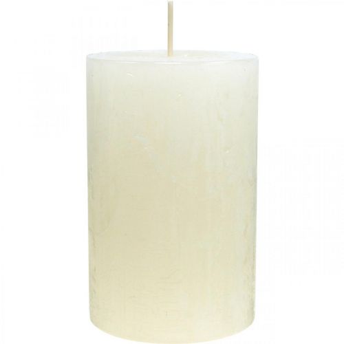Floristik24 Velas de pilar Velas de Adviento rústicas lisas blanco 70/110mm 4 piezas