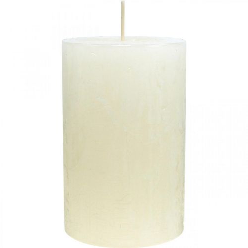 Floristik24 Velas Pilar Velas Adviento Colores Rústicos Blanco 70/110mm 4uds