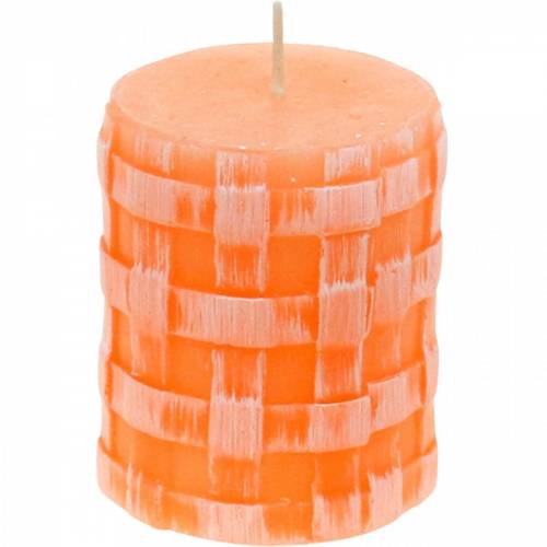 Artículo Velas de columna rústica naranja 80/65 vela rústica velas de cera 2 piezas