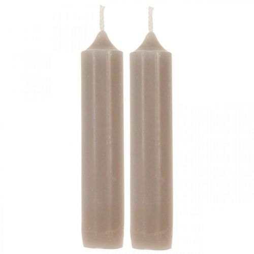 Floristik24 Velas de pilar gris velas cortas Ø2.2cm H11cm 6pcs