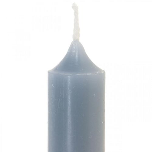 Velas de pilar azul claro, cortas, Ø2,2 cm, Al. 11 cm, 6 piezas