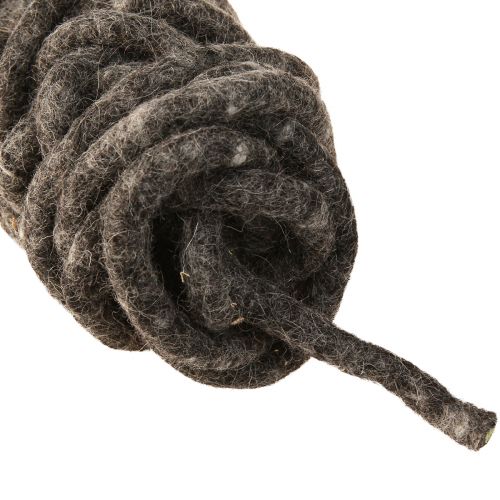 Artículo Stylo cordón de fieltro lana de oveja molida gris 10mm 15m