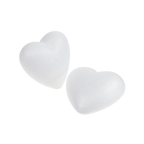 Artículo Corazón de espuma de poliestireno 5 cm arqueado pequeño 10 piezas