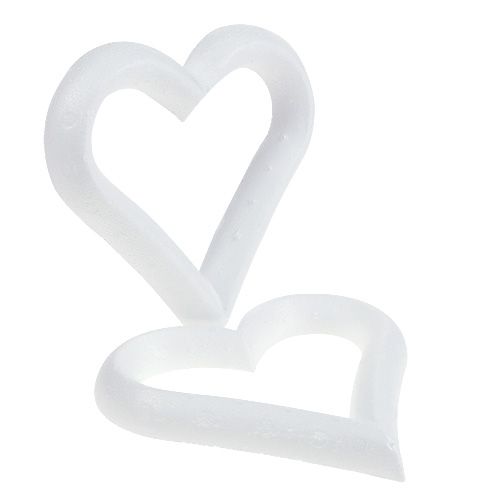 Floristik24 Corazón de poliestireno abierto 18cm 2uds