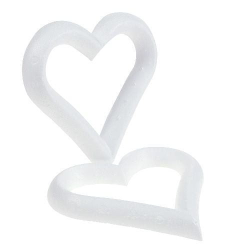 Floristik24 Corazón de espuma de poliestireno abierto 18cm 2pcs