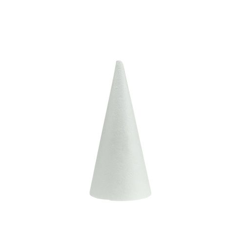 Floristik24 Cono de espuma de poliestireno blanco 14cm x 7cm 10pcs