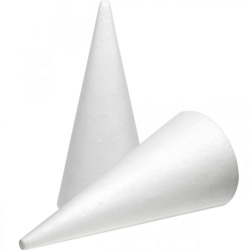 Conos de poliestireno blanco 26cm x12cm 5 piezas