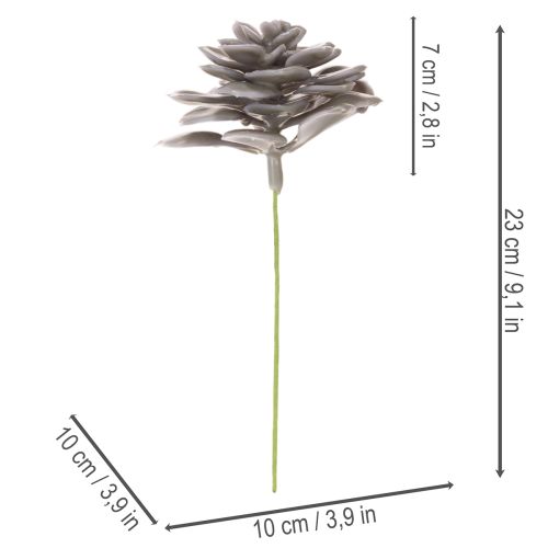 Flores artificiales de cera con forma de suculenta, decoración de 10 cm, 6 unidades. | Floristik24.es