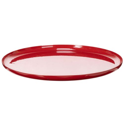 Bandeja decorativa, roja, diseño minimalista, 27 cm. comprar | Floristik24.es