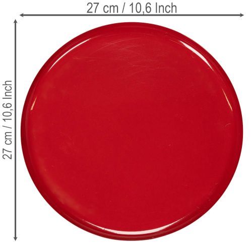 Bandeja decorativa, roja,