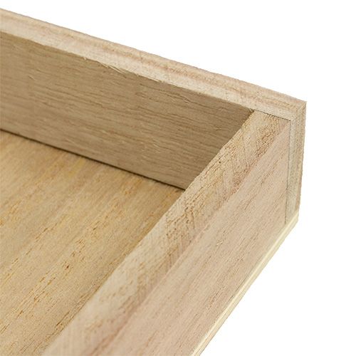 Floristik24 Bandeja de madera pequeña natural 19cm x 19cm H3cm