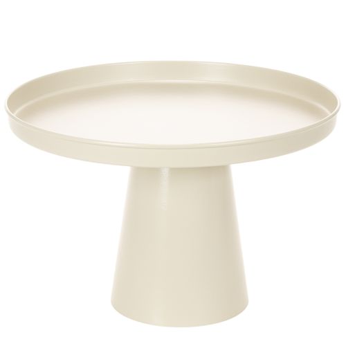 Bandeja redonda decorativa en color crema, de 30 cm, con soporte para decoración de mesa.