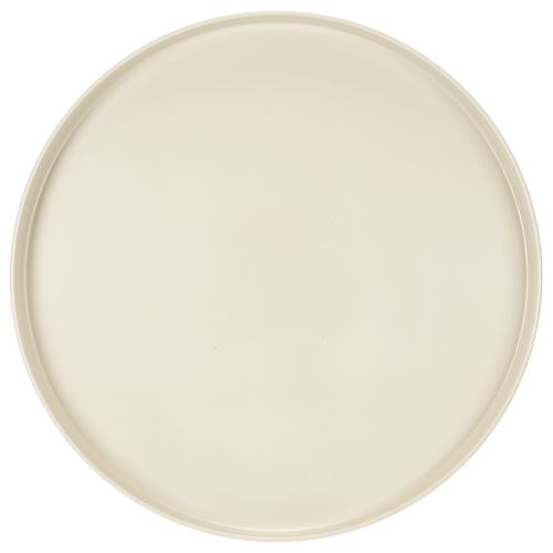Bandeja redonda decorativa en color crema, de 30 cm, con soporte para decoración de mesa. | Floristik24.es