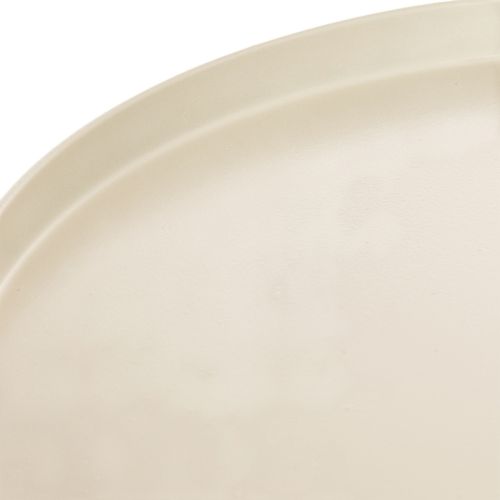 Plato redondo decorativo de color beige con una base de 40 cm de altura. | Floristik24.es