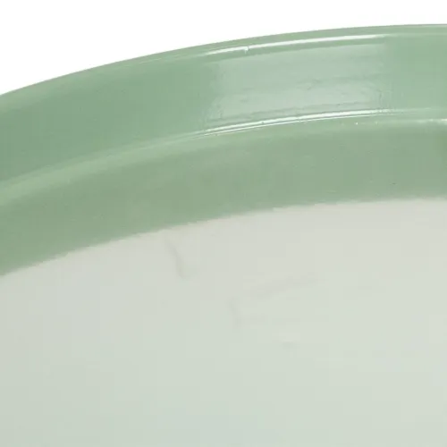 Plato decorativo redondo verde sobre soporte para mesa, 30 cm. | Floristik24.es