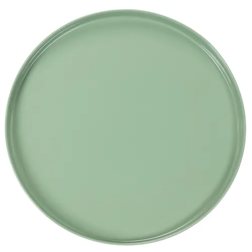 Plato decorativo redondo verde sobre soporte para mesa, 30 cm. | Floristik24.es