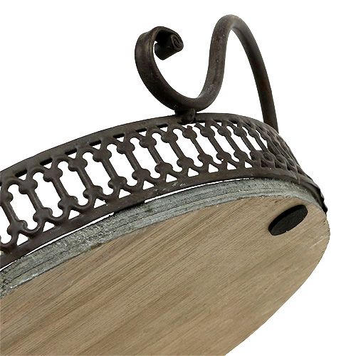 Artículo Bandeja con asas Ø20cm H8,5cm marrón