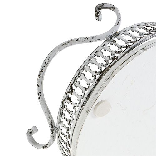 Artículo Bandeja con asas ovalada 23cm x 17.5cm H7.5cm blanca