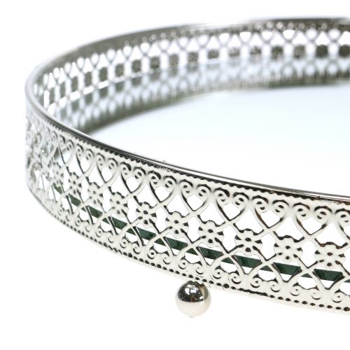 Floristik24 Bandeja espejo cristal plata Ø25cm