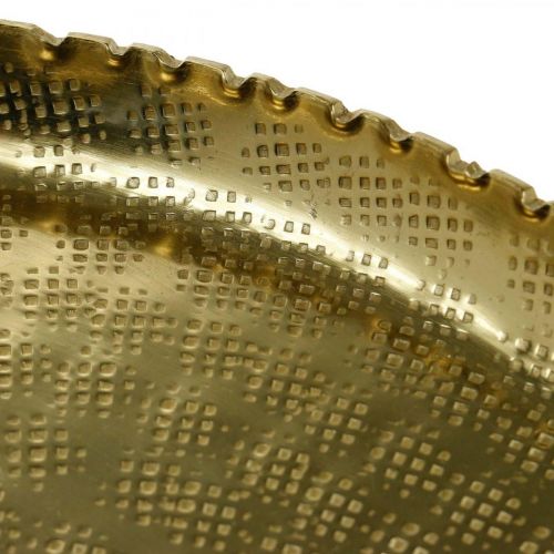 Floristik24 Bandeja redonda de metal, plato decorativo dorado, decoración oriental Ø30cm