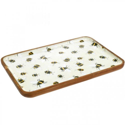 Artículo Bandeja decorativa madera abejas cuadradas bandeja decoración verano 35×23,5×2cm