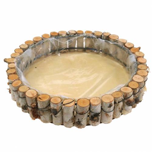 Artículo Bandeja redonda para plantar abedul natural Ø23/31/41cm juego de 3