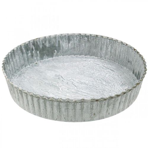 Floristik24 Plato decorativo molde para pasteles, decoración de metal, bandeja redonda para velas, blanqueado Ø21.5cm H4.5cm