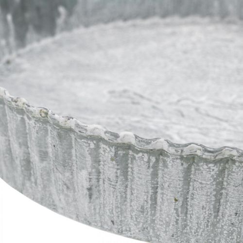 Floristik24 Plato decorativo molde para pasteles, decoración de metal, bandeja redonda para velas, blanqueado Ø21.5cm H4.5cm