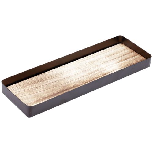 Bandeja decorativa metal madera bandeja metal base madera 40x13x3cm