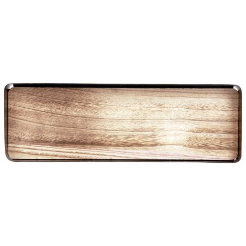 Floristik24 Bandeja decorativa metal madera bandeja metal base madera 40x13x3cm