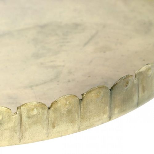Floristik24 Placas de metal para decorar, decoración de mesa, portavelas redondo aspecto antiguo dorado Ø7,5/10/12/15/18cm H2cm juego de 5