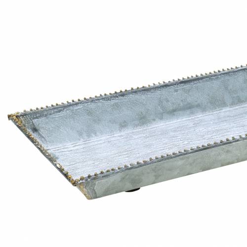 Artículo Bandeja decorativa zinc lavado blanco 40cm × 15cm