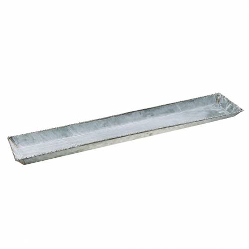 Floristik24 Bandeja decorativa, blanco lavado, zinc 80 × 15cm