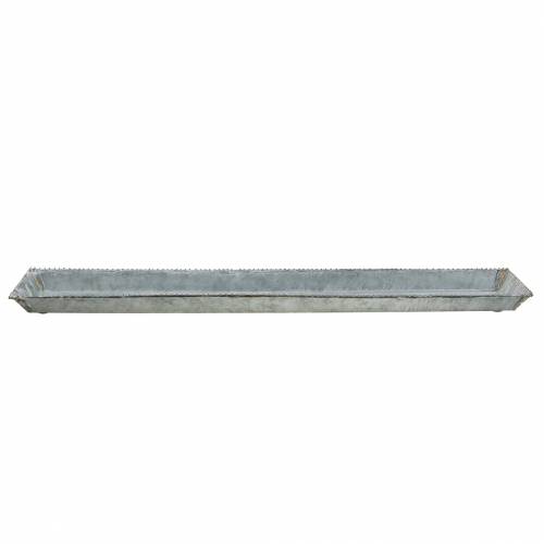 Floristik24 Bandeja decorativa, blanco lavado, zinc 80 × 15cm