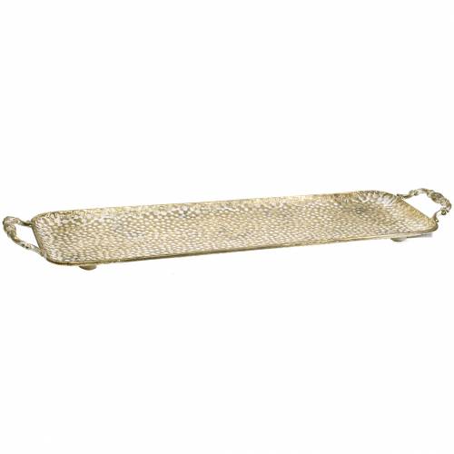 Floristik24 Bandeja decorativa con asas oro envejecido 53cm x 18cm