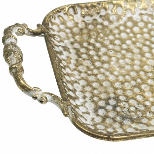Floristik24 Bandeja decorativa con asas oro envejecido 53cm x 18cm