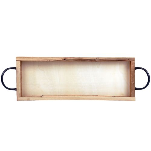 Artículo Bandeja de madera con asas, bandeja decorativa, oblonga, natural, 50×19×3cm