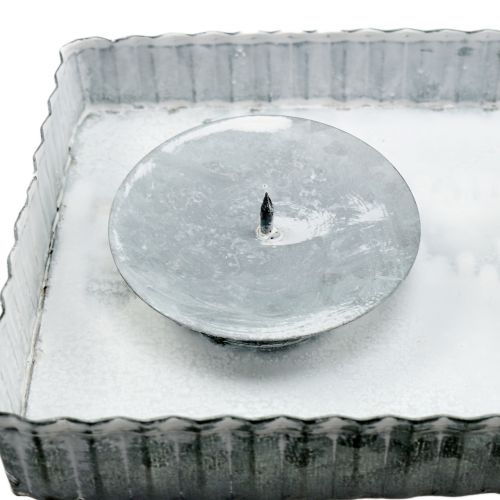 Floristik24 Bandeja 4 candelabros zinc 40cm x 12,5cm 1p