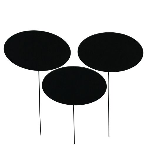 Artículo Tablero decorativo tacos decorativos ovalados negros madera 10×6cm 12ud