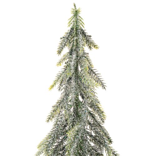Abeto artificial, acabado escarchado, con base de madera, decoración de invierno, 60 cm. | Floristik24.es
