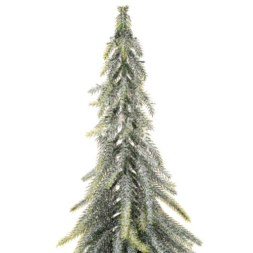 Abeto artificial, escarchado, árbol decorativo sobre una base de madera para decoración invernal y navideña, 75 cm. | Floristik24.es